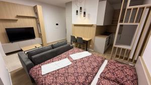 Ένα ή περισσότερα κρεβάτια σε δωμάτιο στο 1 room apartment with garden, Nálepková