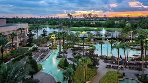 an aerial view of the pool at the resort at Signia by Hilton Orlando - An Official Walt Disney World Hotel in Orlando