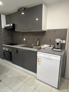 Kuchyň nebo kuchyňský kout v ubytování Appartement cosy à Audun-le-Roman avec jardin 50 m²