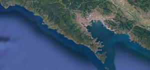 un mapa detallado del Golfo de México en Roof 211, en La Spezia