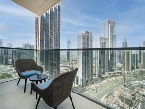 Γενική άποψη της πόλης Ντουμπάι ή θέα της πόλης από  αυτό το διαμέρισμα