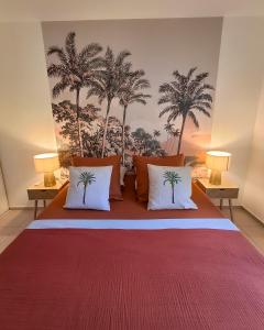 En eller flere senge i et værelse på Le Reflet de l'Etang