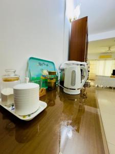 Příslušenství pro přípravu čaje a kávy v ubytování Green House