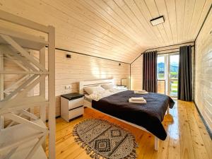 En eller flere senge i et værelse på gray house kryvorivnya