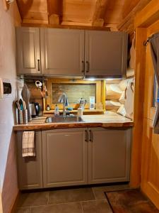 La ComballazThe Forest House的带水槽和台面的厨房