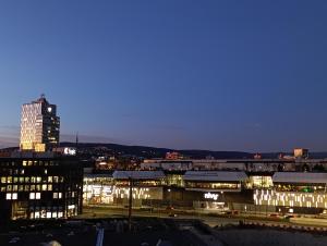 Cảnh Nivy hoặc tầm nhìn thành phố từ căn hộ