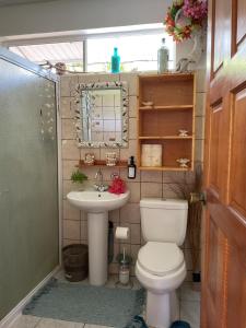 un bagno con un water e un lavandino di Fare ATAROA a Te-Fare-Arii