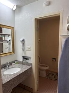 ein Badezimmer mit Waschbecken und Toilette in der Unterkunft Ashburn inn in Manning