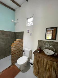 Koupelna v ubytování Dona Canoa Hospedaria