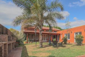a palm tree in front of a house at Posada D`Lua in Villa Carlos Paz