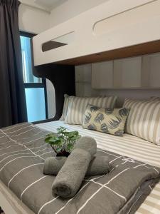 Кровать или кровати в номере New Bt Kawan X1 Studio Suite Ikea UOWKDU Stadium