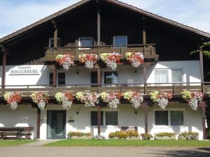 ein Gebäude mit Blumentopfen auf den Balkonen in der Unterkunft 3 Michael Weiß Comfortable holiday residence in Reinhartsmais