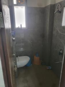 斋浦尔Full villa welcome for you的带马桶和窗户的小浴室