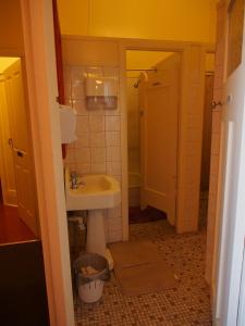 uma pequena casa de banho com lavatório e WC em Great Central Hotel em Glen Innes