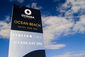 a sign for an ocean beach hotel and spa at Ocean Beach Hotel & Spa - OCEANA COLLECTION in Bournemouth