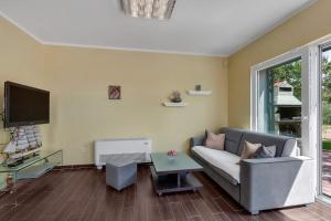 Holiday Home Berulia في بريلا: غرفة معيشة مع أريكة وتلفزيون