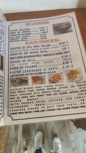 a picture of a menu for a restaurant at la pallota de san cristobal in Palas de Rei +23 photos