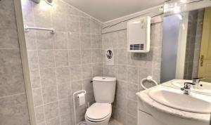 Saint-Fortunat-sur-EyrieuxChambres D'hôtes Mondon Le Haut的带马桶和水槽的小浴室 更多24张照片