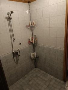 un baño con cabina de ducha con ducha en Sulli apartment, en Rovaniemi 23 fotos más