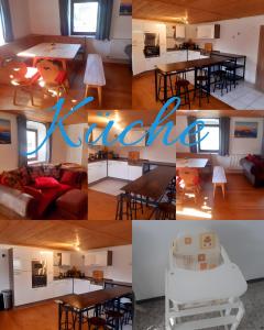 MühlthalFleischmannhof Do san ma dahoam的客厅和饭厅的照片拼合在一起 更多22张照片