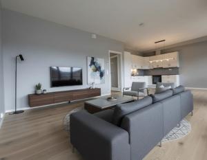 Nhà bếp/bếp nhỏ tại Elegant & Modern Apartment in the Heart of Lofoten