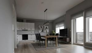 Nhà bếp/bếp nhỏ tại Elegant & Modern Apartment in the Heart of Lofoten