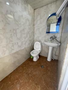 un bagno con un water e un lavandino di Guest House Mari a Ureki