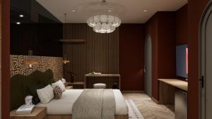 Ένα ή περισσότερα κρεβάτια σε δωμάτιο στο LUMI Reverside Hotel