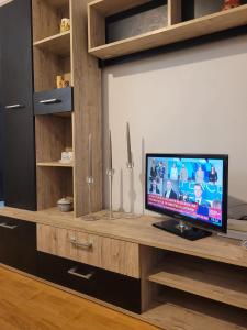 TV a/nebo společenská místnost v ubytování Daria's cozy studio + 1 fotografie