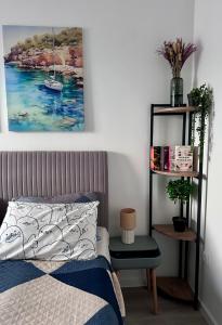 Ένα ή περισσότερα κρεβάτια σε δωμάτιο στο Sea View Apartment Montenegro