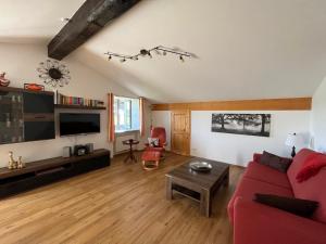 Et tv og/eller underholdning på Ferienwohnung Gruberhof