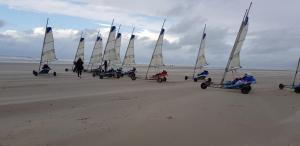 Colline-BeaumontMer, nature, acceuil的海滩上的一组帆船