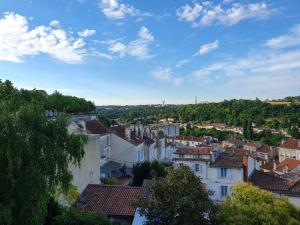 Centre ville Angouleme في أنغوليم: اطلاله على مدينه بها مباني واشجار
