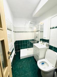Et badeværelse på Charming apartment near Craiova center