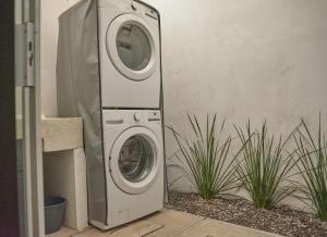 a dryer and a washing machine next to some plants at Casa almendros 31 in Ciudad Guzmán