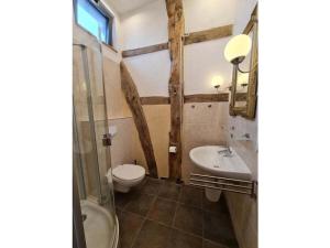 CastellHoliday apartment in Castell with barbecue的带马桶和水槽的浴室