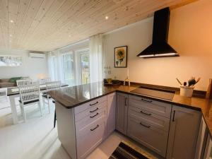 Sundsandvik6 person holiday home in HENÅN的一个带台面的大岛的厨房