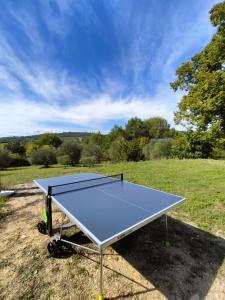 a ping pong table with a tennis ball on it at La Procureuse in Barjols