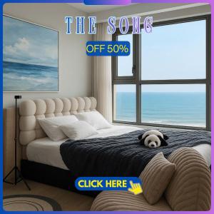 Postel nebo postele na pokoji v ubytování The SONG - Ocean & City View Luxury Apartment - Căn Hộ Cao Cấp Gần Biển Thành Phố Vũng Tàu