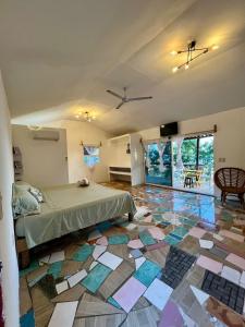 En eller flere senge i et værelse på Cabaña Punta del Cielo