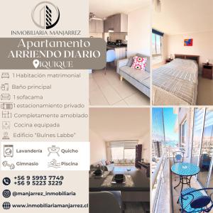 Una cama o camas en una habitación de DEPARTAMENTOS en PLAYA CAVANCHA