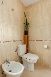 un bagno con un water e un lavandino di Wonder Atic, with private terraces, jacuzzi and stunning views a Cómpeta Altre 55 foto