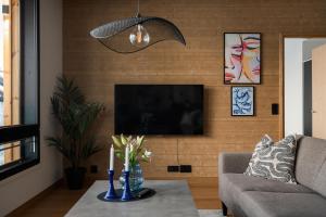 Μια τηλεόραση ή/και κέντρο ψυχαγωγίας στο Le Chalet Lingonberry D23 Ski-in Ski-out by Aavalevi