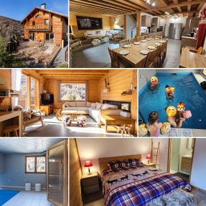 Postel nebo postele na pokoji v ubytování Chalet La Tanière avec piscine et sauna - Vars Saint Marcellin