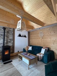 Χώρος καθιστικού στο Domek u Hanci z jacuzzi