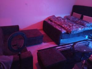 Giường trong phòng chung tại Goshen heights