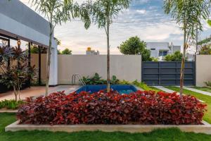 O grădină în afara Villa Amber by StayJade Private Pool Garden2BHK