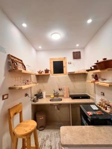 Deluxe SIWA في ‘Izbat Ţanāţī: مطبخ صغير مع حوض ومكتب