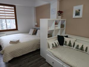 Ένα ή περισσότερα κρεβάτια σε δωμάτιο στο Apartmán 29 LANOVKA