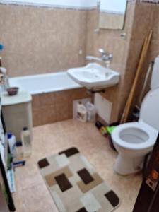 een badkamer met toilet en wastafel bij Ana in Craiova